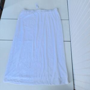 NWT Chico’s Floral Jacquard Maxi Skirt 3 Pull-On Elastic Waist White Floral 16